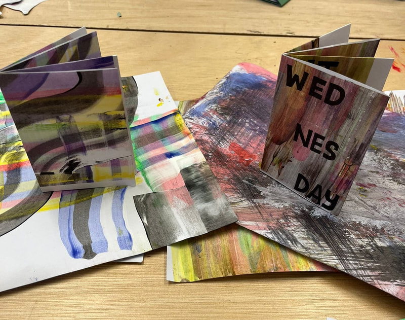 Collection of colourful, handprinted zines